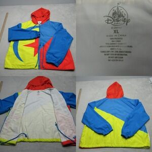 Disney Jacket Unisex XL Yellow Blue Colorblock Pixar Luxo Ball Hooded Full‎ Zip